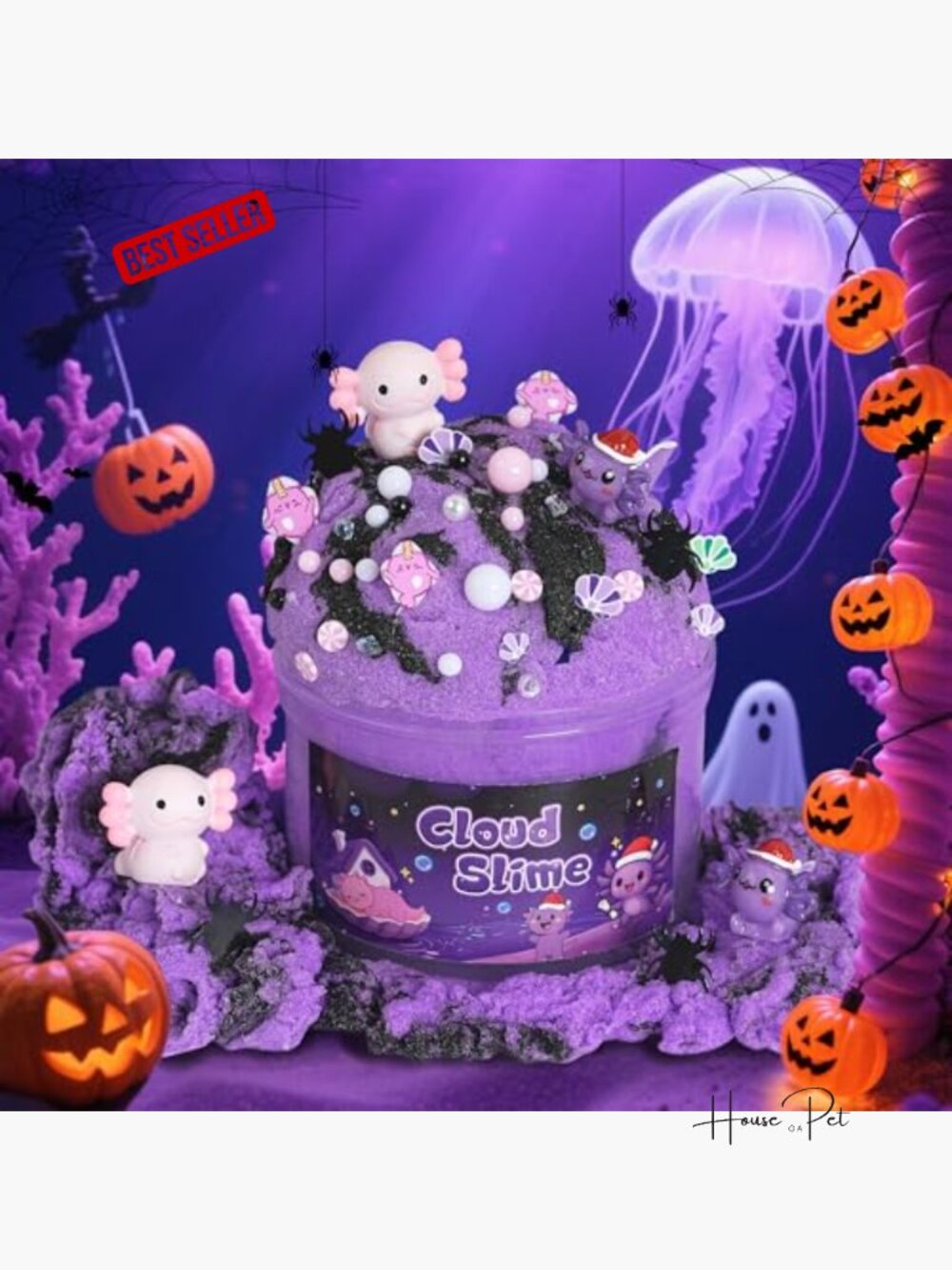 Non-Sticky DIY Cloud Slime Kit 2 Pack with Charms & Glitter - Picture 3 of 6